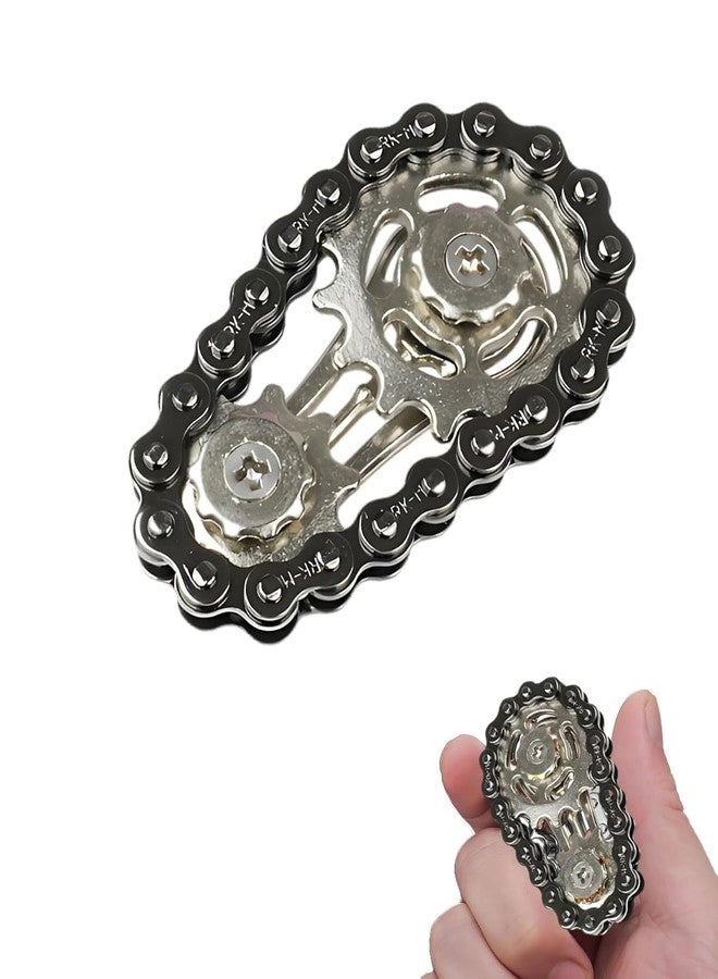 VATTU Fidget Toys for Kids, Fidget Toys, Black Compact Fidget Toys for Kids Adults Bicycle Chain Top Stress Relief Toy Durable Portable Ages - Image 1